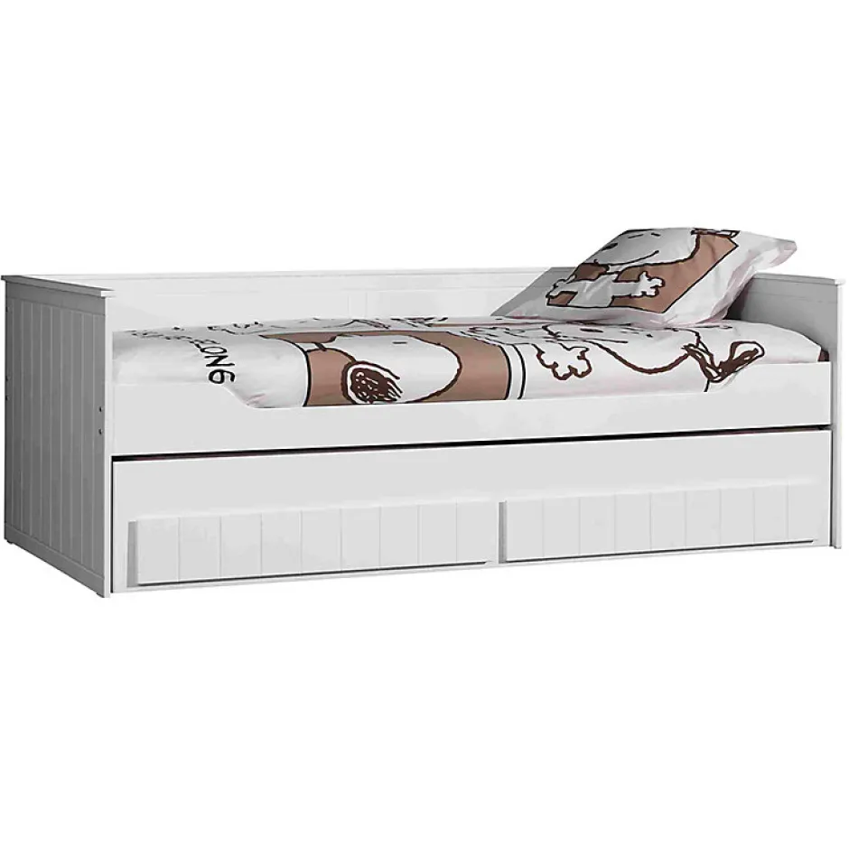 Enfant Petits-Meubles Lit capitaine 90x200 Sommier Inclus Vipack Robin - Blanc