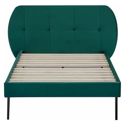 [En.Casa] Lit capitonné Porvoo 90 x 200 cm vert foncé en.casa