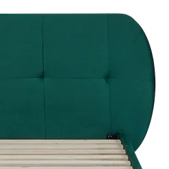 [En.Casa] Lit capitonné Porvoo 90 x 200 cm vert foncé en.casa