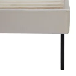 [En.Casa] Lit capitonné Porvoo 140 x 200 cm beige en.casa Clearance