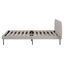 [En.Casa] Lit capitonné Porvoo 140 x 200 cm beige en.casa Clearance