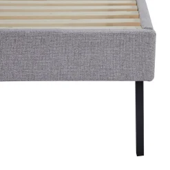 [En.Casa] Lit capitonné Porvoo 140 x 200 cm gris en.casa