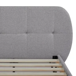 [En.Casa] Lit capitonné Porvoo 90 x 200 cm gris en.casa