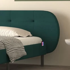 Concept Usine Lit capitonné 140x190cm vert avec tête de lit et sommier - TULSA Hot