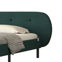 Concept Usine Lit capitonné 140x190cm vert avec tête de lit et sommier - TULSA Hot