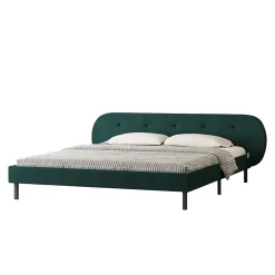 Concept Usine Lit capitonné 160x200cm vert avec tête de lit et sommier - TULSA New