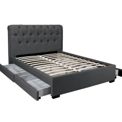 Weber Industries Lit CHELSEA 140x190+ 4 tiroirs + sommier / Gris foncé Online