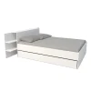 Weber Industries Lit CITY 140x190 + tête de lit chevet + 1 tiroir / Blanc