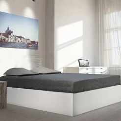 Bb Loisir Lit coffre 2 places 160x200cm couleur Blanc avec sommier BILYBA Clearance