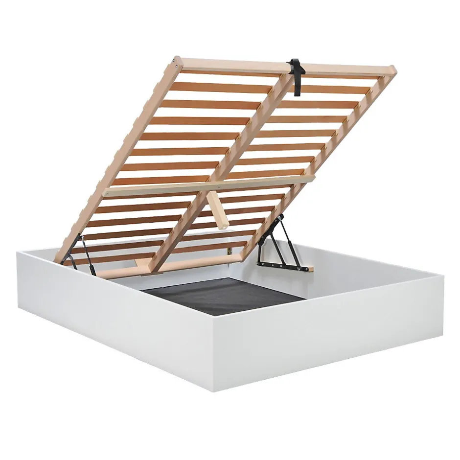Bb Loisir Lit coffre 2 places 160x200cm couleur Blanc avec sommier BILYBA Clearance