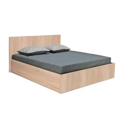 Bb Loisir Lit coffre 2 places 160x200cm couleur chêne avec sommier MARO Sale