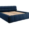 Vente-unique Lit coffre 160 x 200 cm - Tissu - Bleu nuit - FORVIK II