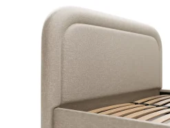 Vente-unique Lit coffre 140 x 190 cm - Tissu chiné - Beige - FIREZA II Online