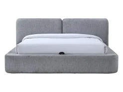 Vente-unique Lit coffre 140 x 190 cm - Tissu - Gris - JUDALO de Maison Céphy