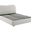 Vente-unique Lit coffre 160 x 200 cm - Tissu - Beige - VANARI