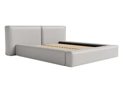 Vente-unique Lit coffre 140 x 190 cm - Tissu - Gris clair - TIMANO Sale