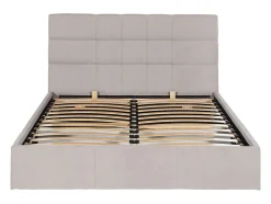 Vente-unique Lit coffre 180 x 200 cm - Tissu - Beige - ELIAVA