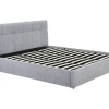 Vente-unique Lit coffre 180 x 200 cm - Tissu bouclette - Gris - MAZIRI