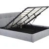 Vente-unique Lit coffre 180 x 200 cm - Tissu bouclette - Gris + Matelas - MAZIRI New