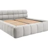 Vente-unique Lit coffre 180 x 200 cm - Tissu - Gris clair + Matelas - FORVIK Online