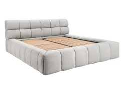 Vente-unique Lit coffre 180 x 200 cm - Tissu - Gris clair + Matelas - FORVIK Online