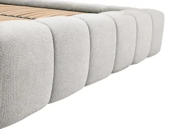Vente-unique Lit coffre 180 x 200 cm - Tissu - Gris clair + Matelas - FORVIK Online