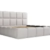 Vente-unique Lit coffre 180 x 200 cm - Tissu chiné - Gris clair - DAMADO II