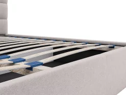 Vente-unique Lit coffre 200 x 200 cm - Tissu - Beige - ELIAVA Discount