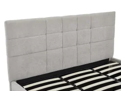 Vente-unique Lit coffre 180 x 200 cm - Tissu - Gris - HOPEYA Online