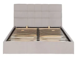 Vente-unique Lit coffre 160 x 200 cm - Tissu - Beige - ELIAVA Hot
