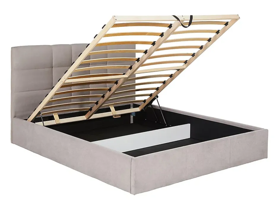 Vente-unique Lit coffre 160 x 200 cm - Tissu - Beige - ELIAVA Hot