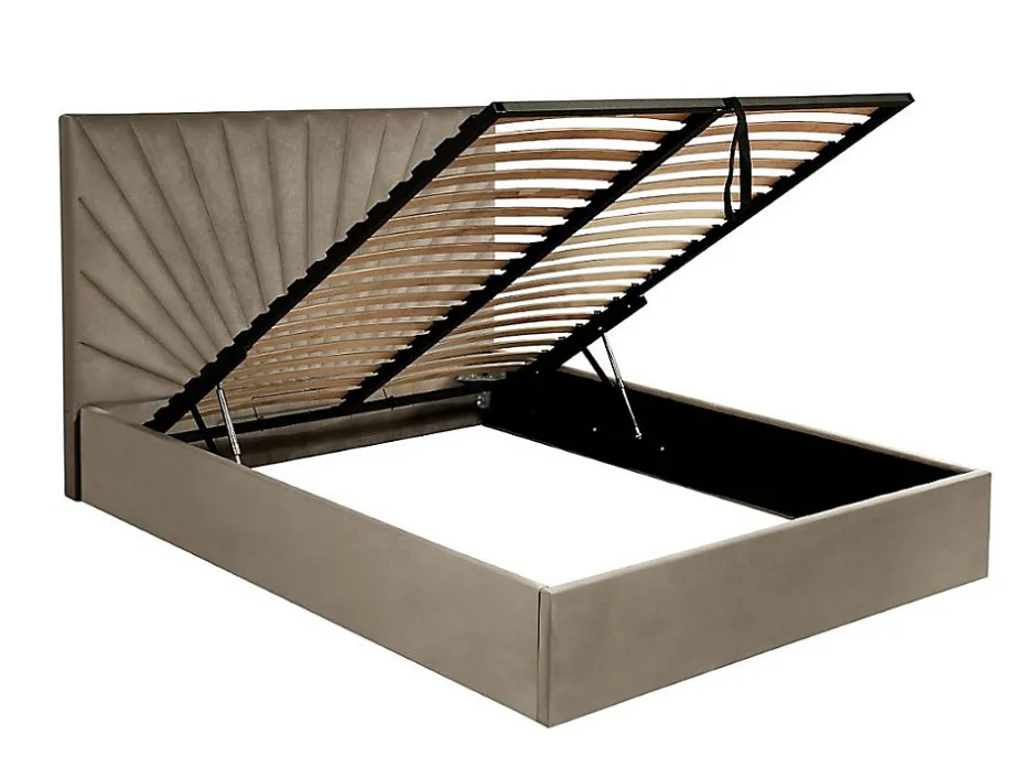 Vente-unique Lit coffre 180 x 200 cm - Velours - Gris anthracite + Matelas - RILIODA