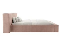 Vente-unique Lit coffre 180 x 200 cm - Velours côtelé - Rose - TIMANO New