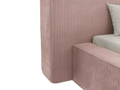 Vente-unique Lit coffre 180 x 200 cm - Velours côtelé - Rose - TIMANO New