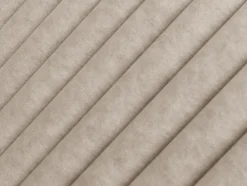 Vente-unique Lit coffre 160 x 200 cm avec tête de lit coutures verticales - Tissu - Taupe - SARAH II Outlet