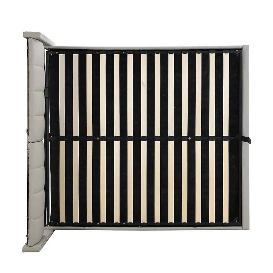 Gutent Lit coffre 160 x 200 cm,lit hydraulique,Lit rembourré, avec espace de rangement, tête de lit réglable,PU,gris Best