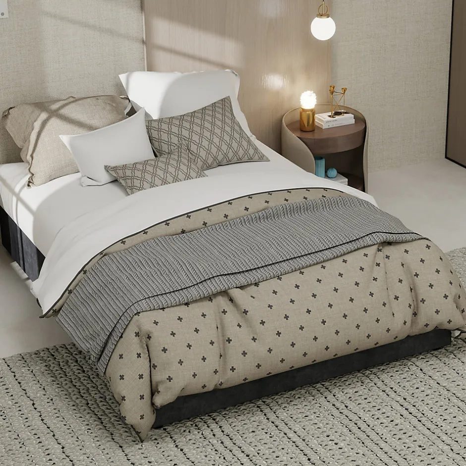 Okwish Lit Coffre Ado 140x200 cm - Lit Double Avec Vérins Hydrauliques, Bas et Moderne, Sans Tête de Lit, Sans Matelas, Velours Gris