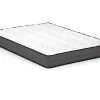 Vente-unique Lit coffre avec pont 140 x 190 cm - Coloris : Naturel et noir + Matelas - LUDARO Online