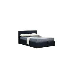 Meublorama Lit coffre avec sommier CANEL 160x200 en simili cuir, coloris noir Sale