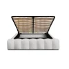 Meublorama Lit coffre BADJA Tissu bouclé Perle de lin 180x200 cm Sommier relevable Design haut de gamme Best