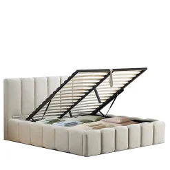 Bellecour Lit coffre beige Madeleine 180x200 cm