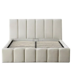 Bellecour Lit coffre beige Madeleine 180x200 cm