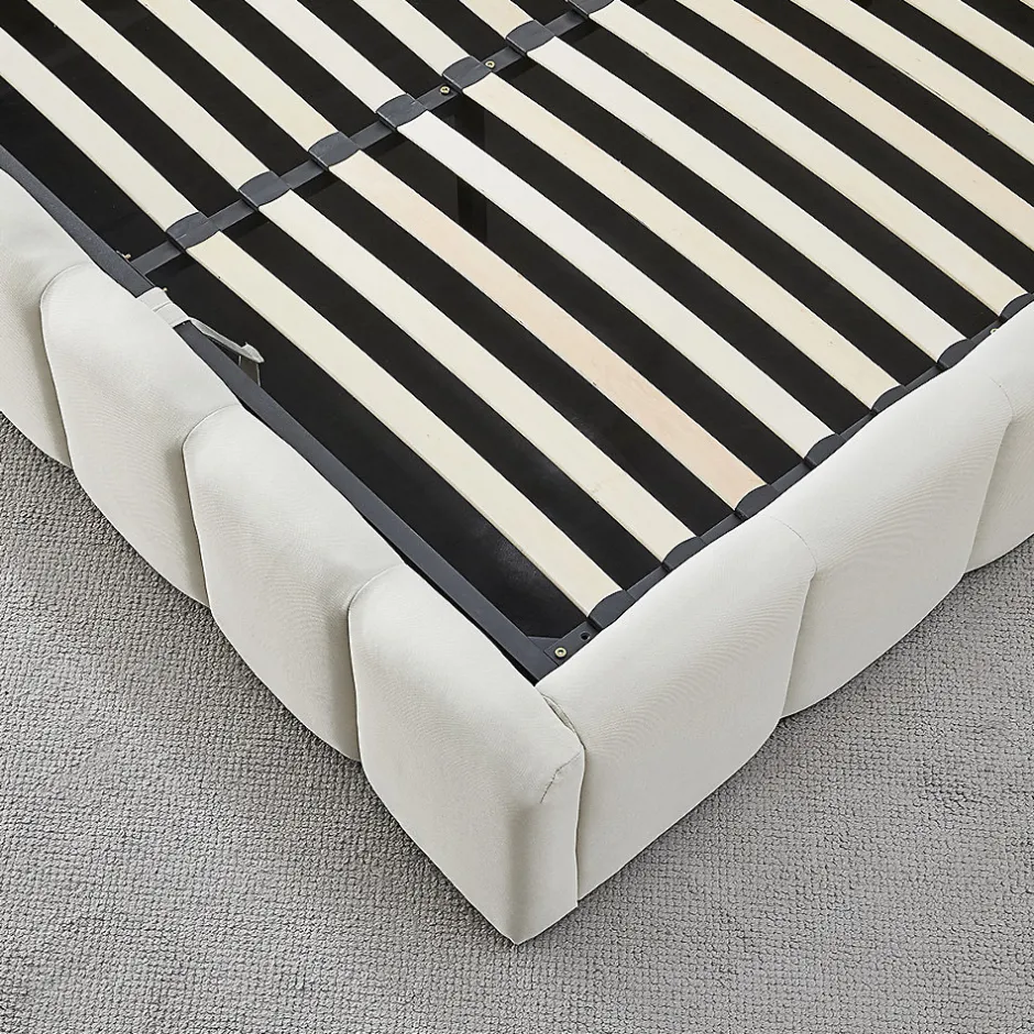 Bellecour Lit coffre beige Madeleine 180x200 cm