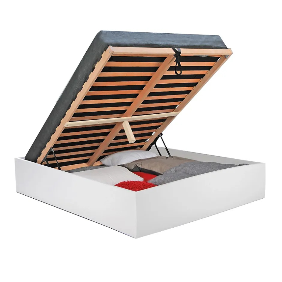 Weber Industries Lit coffre BILBAO 180x200 cm + sommier / blanc Outlet