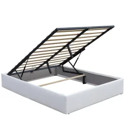 King Of Dreams Lit coffre blanc 120x190 cm - 12 lattes - montage rapide - confort optimal - usage quotidien - Outlet