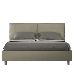 Ityhome Lit coffre capitonné Antea 160x200 simili cuir cappuccino