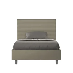 Ityhome Lit coffre capitonné Focus simili cuir cappuccino 140x190