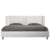 Ityhome Lit coffre capitonné simili cuir blanc Annalisa 180x200