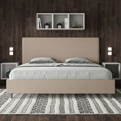 Ityhome Lit coffre capitonné simili cuir gris tourterelle Focus 200x200