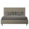 Ityhome Lit coffre capitonné 160x200 Goya cappuccino simili cuir